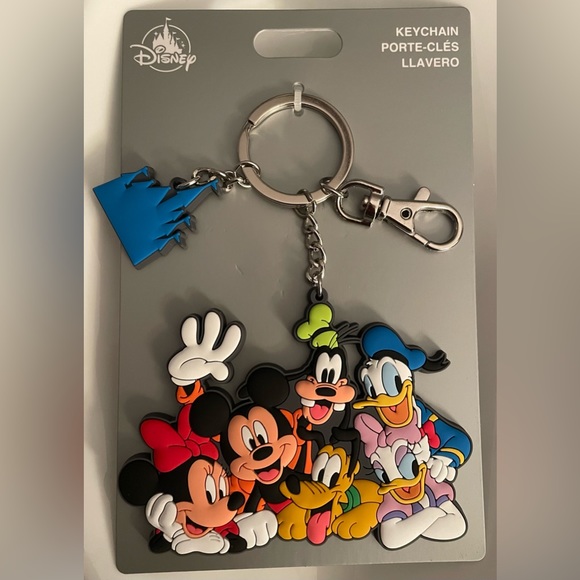 Disney Keychain - with Mickey, Minnie, Donald, Daisy, Goofy and Pluto - NEW - Picture 1 of 2
